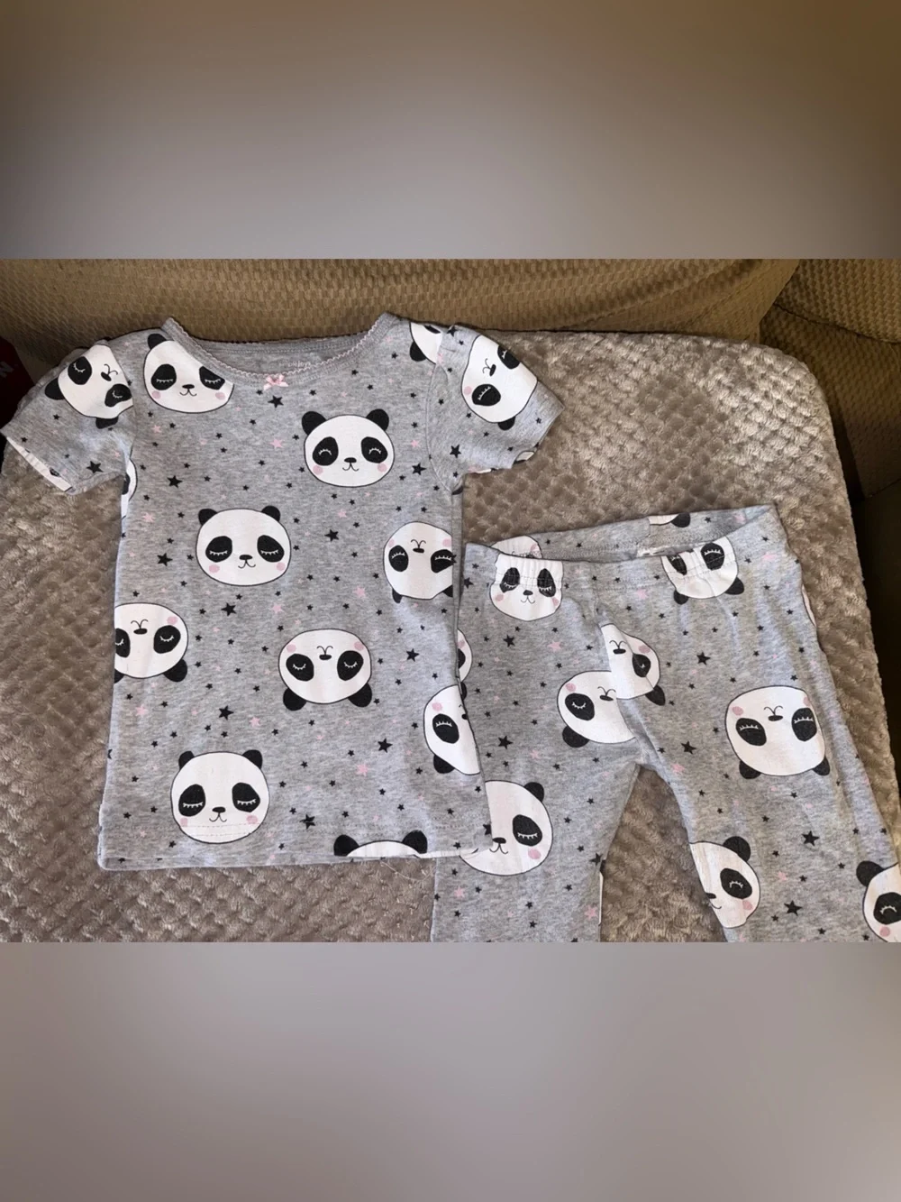 Carter's Gray Panda Print Kids Pajama Set